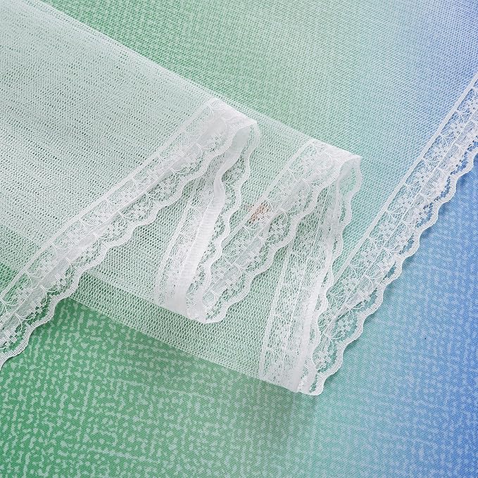 XiDi Pink & Rainbow Curtains for Kids & Girl Bedrooms - Blackout, Blue & Green 34x63 Inch Long with Unicorn Wall Decals