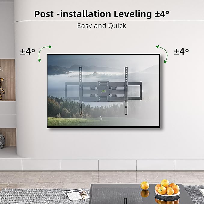 Full Motion TV Wall Mount for Most 37"-84" Flat Screen TV, Swivel or Tilt Wall Bracket with Dual Articulating Arms, for 12"-16" Wood Studs, Max VESA 600x400mm, Load 120 lbs by USX MOUNT