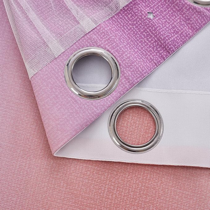 XiDi Pink Curtains for Bedroom Decor Blackout Curtains for Girl Room Rainbow Curtains for Kids Room Unicorn Wall Decals Purple Curtains Yellow 52X72 Inch Long 1 Panel